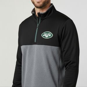 Antigua NY Jets Football Jacket Shirt Quarter Zip Up M